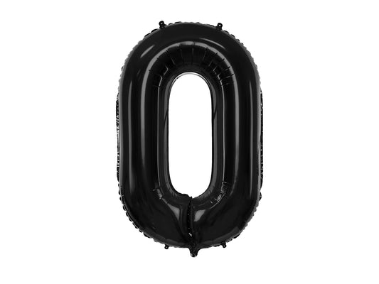 Number 0 Foil Balloon Black 86cm