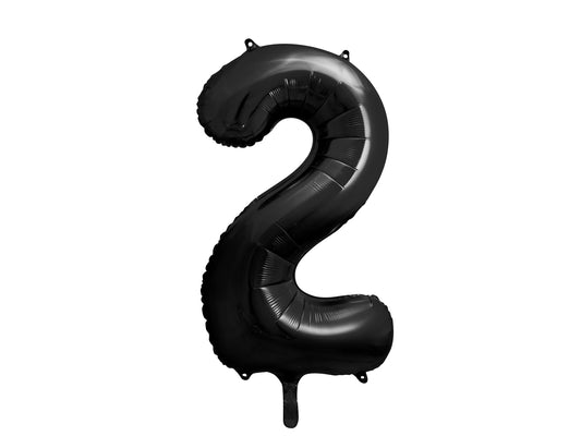 Number 2 Foil Balloon Black 86cm
