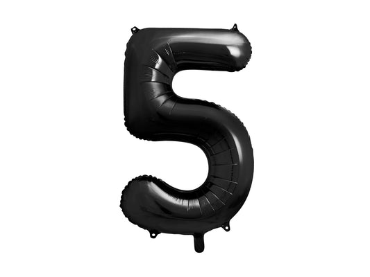 Number 5 Foil Balloon Black 86cm
