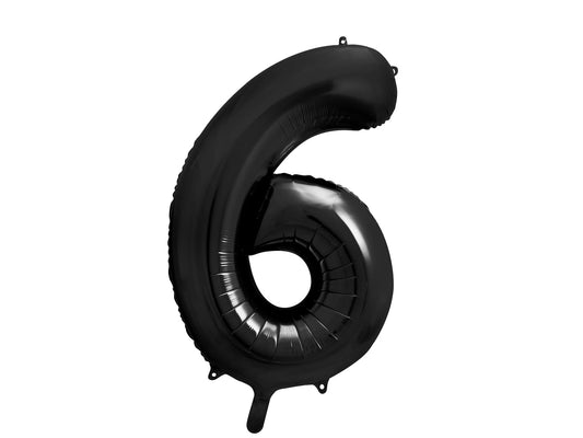 Number 6 Foil Balloon Black 86cm