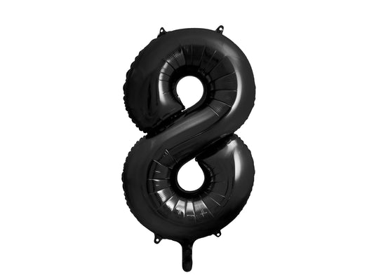 Number 8 Foil Balloon Black 86cm