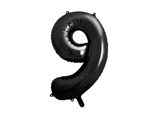 Number 9 Foil Balloon Black 86cm