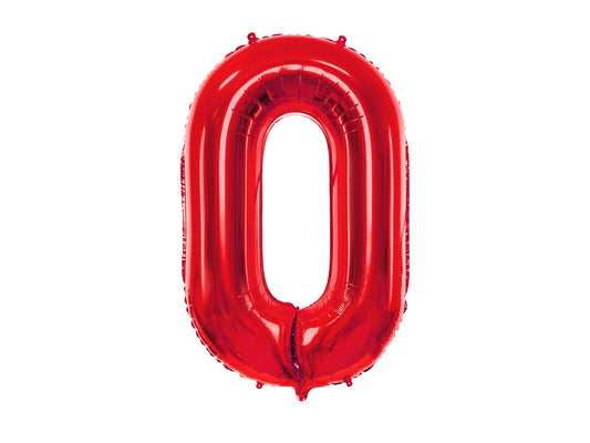 Number 0 Foil Balloon Red 86cm
