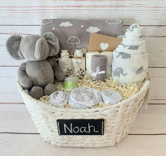 Elephant Newborn Gift Basket