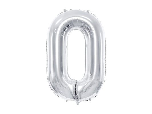 Number 0 Foil Balloon Silver 86 cm